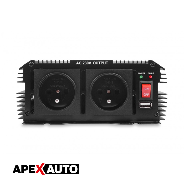 Pretvarač napona 24/230V 1000-2000W+USB Volt Polska